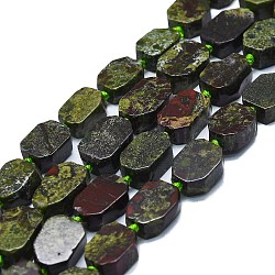 Chapelets de perles de sang de dragon naturel, rectangle, 13~15x10~12x4~6mm, Trou: 1mm, Environ 25 pcs/chapelet, 16.34 pouce (41.5 cm)