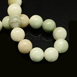 Chapelets de perles de pierres en jade jaune teinte, ronde, miellat, 8mm, Trou: 1mm, Environ 50 pcs/chapelet, 15.7 pouce