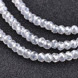 Electroplate Glass Bead Strands, AB Color Plated, Faceted, Rondelle, Clear AB, 3x2mm, Hole: 1mm, about 165~169pcs/strand, 15~16 inch(38~40cm)
