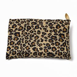 Faltbare umweltfreundliche Nylon-Einkaufstaschen, wiederverwendbare wasserdichte Einkaufstaschen, mit Tasche und Taschenhenkel, Leopardenmuster, 52.5x60x0.15 cm
