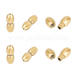 Unicraftale 6Pcs 304 Stainless Steel Screw Clasps, Oval, Golden, 12x5mm, Hole: 0.7mm