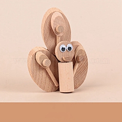 Diy carpintería 3d pavo real animal viruta de madera paquete de material de rama de árbol, para jardín de infantes juguetes educativos hechos a mano, burlywood, 4.05x2 cm