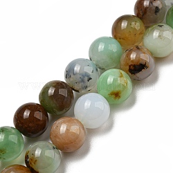 Chapelets de perles en serpentine naturelle, ronde, 8mm, Trou: 0.8mm, Environ 49 pcs/chapelet, 15.75'' (40 cm)