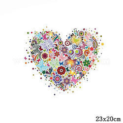 Film de transfert de chaleur à motif coeur pour la Saint-Valentin, fer sur vinyle, pour les accessoires de t-shirt de vêtement, fleur, 230x200mm