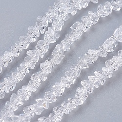 Chapelets de perles en verre transparente  , facette, triangle, clair, 3x4x3mm, Trou: 1mm, Environ 149 pcs/chapelet, 13.3 pouce (34 cm)