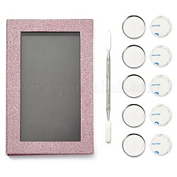 Magnetic Empty Makeup Palette,  with 20PCS Removable Iron Pans & 1PC Spatula & 20PCS Adhesive Metal Stickers, for Eyeshadow Lipstick Makeup Pallet
, Thistle, 20.5x12.7x1.5cm