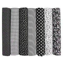 Хлопковая ткань с принтом, для пэчворка, шить ткани для пэчворка, подбивка, квадратный, чёрные, 50x50 см, 7 шт / комплект