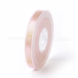 Двухсторонние полиэфирные атласные ленты, розовые, 3/8 дюйм (9 мм), о 100yards / рулон (91.44 м / рулон)
