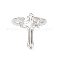 304 anneau de manchette ouvert croix en acier inoxydable pour femme, couleur inoxydable, diamètre intérieur: 18 mm