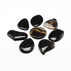 Natürliche schwarze Achat-Anhänger, Mischformen, 30~61x22~52x5~7 mm, Bohrung: 1.5~2 mm