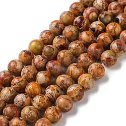 Fili di perle di diaspro imperiale naturale, tinto, tondo, cioccolato, 8~8.5mm, Foro: 1~1.2 mm, circa 47~48pcs/filo, 15.16 pollice (38.5 cm)