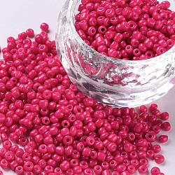 Baking Paint Glass Seed Beads, Camellia, 12/0, 1.5~2mm, Hole: 0.5~1mm, about 30000pcs/bag