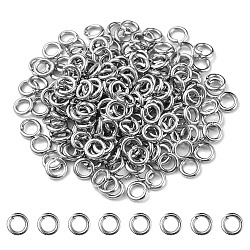 304 Edelstahl Ringe springen, offene Ringe springen, runden Ring, Edelstahl Farbe, 4x0.8 mm, 20 Gauge, Innendurchmesser: 2.4 mm