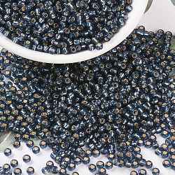 Miyuki runde Rocailles Perlen, japanische Saatperlen, 8/0, (rr2426) silverlined montana, 3 mm, Bohrung: 1 mm, ca. 422~455 Stk. / 10 g