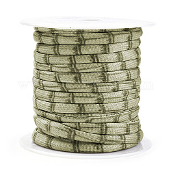 Cordon élastique plat en polyester, sangle vêtement accessoires de couture, vert olive, 5mm, environ 3.28 yards (3 m)/rouleau
