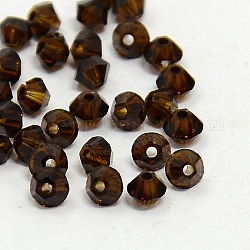 Austrian Crystal Beads, 5301 Bicone, 286_Mocca, 3mm wide, 3mm long, Hole: 0.8mm