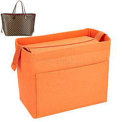Вставки-органайзеры для кошельков из шерстяного фетра, формирователь сумок и тотализаторов, с застежкой-молнией, темно-оранжевый, 23x37x11 см