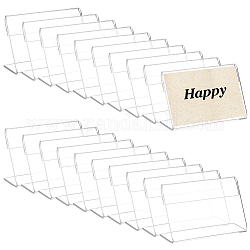 L-Shaped Transparent Acrylic Slant Back Sign Holder, Table Menu, Price Tag, Brand Paper Display Stand, Clear, 2.8x8x4.9cm
