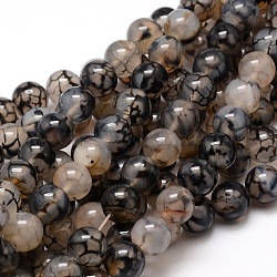 Chapelets de perles rondes en agate naturelle teintée, gainsboro, 14mm, Trou: 1mm, Environ 28 pcs/chapelet, 14.9 pouce