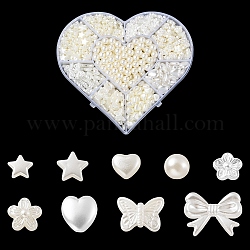 Perles d'imitation perles en plastique ABS, formes mixtes, couleur mixte, 7~14x8~18x3~8mm, Trou: 1.4~2mm