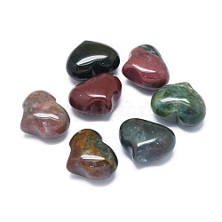 Натуральный индийский агат сердце пальмы камень, карманный камень для медитации баланса энергии, 20~21x25~25.5x13~14 мм