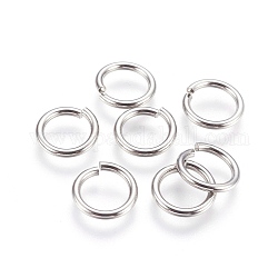 304 in acciaio inox anelli di salto aperto, colore acciaio inossidabile, 11.5x1.6mm, diametro interno: 8mm, 500pcs/scatola