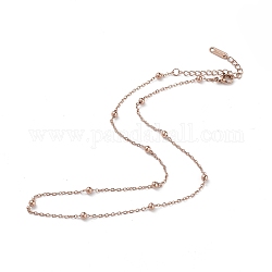 Ионное покрытие (ip) 304 ожерелье-цепочка из нержавеющей стали для мужчин и женщин, розовое золото , 15.75 дюйм (40 см)