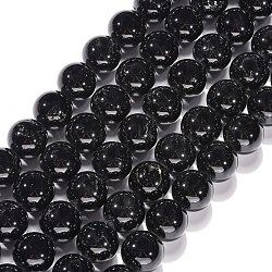 Tourmaline noire naturelle chapelets de perles, ronde, 16mm, Trou: 1mm, Environ 24 pcs/chapelet, 14.96 pouce (38 cm)