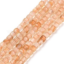 Chapelets de perles de citrine naturelle, facette, cube, 2.5x2.5x2.5mm, Trou: 0.5mm, Environ 186~188 pcs/chapelet, 15.16~15.35 pouce (38.5~39 cm)