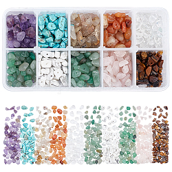 Arricraftの天然および合成の混合宝石用原石チップビーズ  5~8x5~8mm  穴：1mm  10材料/箱