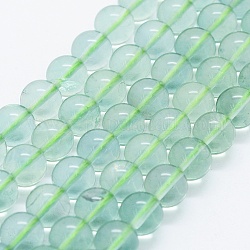 Chapelets de perles en fluorite naturel, ronde, aigue-marine moyenne, 8mm, Trou: 0.5mm, Environ 49 pcs/chapelet, 15.5 pouce