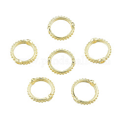 Cornici perline in ottone, telai cerchio, anello, nichel libero, vero placcato oro 14k, 8.5x8.5x2.5mm, Foro: 0.7 mm