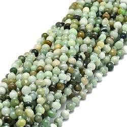 Hebras naturales de perlas de jade de myanmar, rondela irregular, 6~7x5~6x4~5mm, agujero: 1 mm, aproximamente 52 pcs / cadena, 15.55'' (39.5 cm)