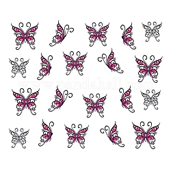 Nagelkunst-Wassertransfer-Aufkleber, Schmetterlingsblumen-Wasserzeichen-Nagelabziehbilder, für frau mädchen nägel design maniküre tipps dekoration, Farbig, 6.125x5.3 cm