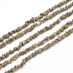 Pirite naturali pepite perline fili, 3~5x3~5mm, Foro: 1 mm, circa 15.7 pollice