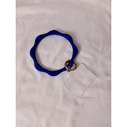 Handy-Umhängeband mit Silikonschlaufe, Handschlaufe mit Schlüsselanhängerhalter aus Kunststoff und vergoldeter Legierung, Blau, 9 cm