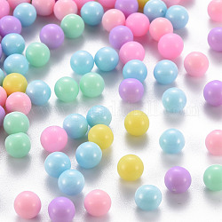 Perles acryliques opaques, sans trou, ronde, couleur mixte, 6mm, environ 3900 pcs/500 g