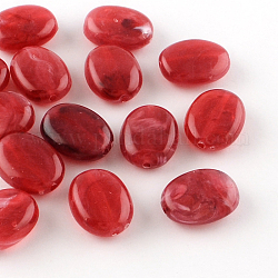 Imitazione ovale perline gemma acrilici, rosso ciliegia, 19x15x7mm, Foro: 2 mm, circa 330pcs/500g