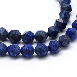 Natural Lapis Lazuli Beads Strands, Star Cut Round Beads, Faceted, Dyed, 10mm, Hole: 1mm, about 38pcs/strand, 15.3 inch