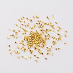 Brass Crimp Beads, Cadmium Free & Lead Free, Tube, Golden, 1.5x1.5mm, Hole: 1mm