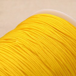 Polyester Cord, Knotting Cord Beading String, for Bracelet Making, Yellow, 1mm, about 300meter/roll
