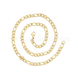 201 collar de cadenas figaro de acero inoxidable para hombre, dorado, 17.72 pulgada (45 cm), amplia: 5 mm