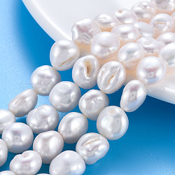 Naturali keshi perline perle fili, perla d'acqua dolce coltivata, patata, colore conchiglia, 9~14x10~12x7~10mm, Foro: 0.6 mm, circa 35~36pcs/filo, 14.96 pollice (38 cm).