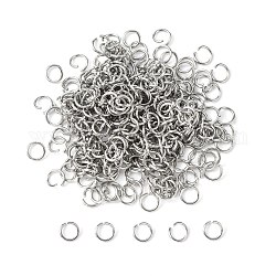 304 anelli di salto in acciaio inox, colore acciaio inossidabile, 20 gauge, 6x0.8mm, diametro interno: 4.4mm, circa 348pcs/20g