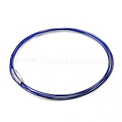Steel Wire Bracelet Cord, with Brass Clasps, Blue, 440x0.5mm