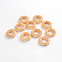 Donuts anillos de enlace de madera, teñido, sin plomo, trigo, 15x4mm, agujero: 8 mm