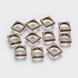 Perline in lega stile tibetano,  piombo e cadmio libero, quadrato, bronzo antico, 11x11x3mm, Foro: 8 mm