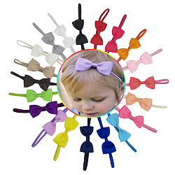 Elastische Babystirnbänder für Mädchen, Haar-Accessoires, Mit grosgrain bowknot, Mischfarbe, 13.39 Zoll ~ 14.1 Zoll (34~36 cm)