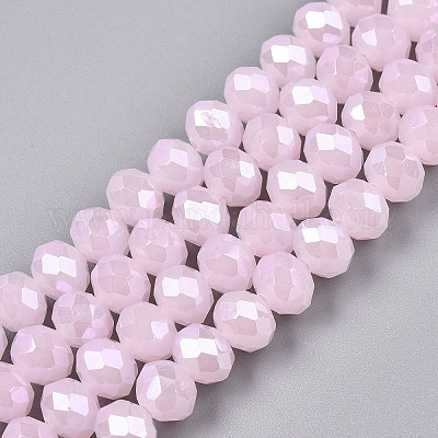 Стеклянные бусины с гальваническим покрытием  EGLA-A044-J8mm-A02-1