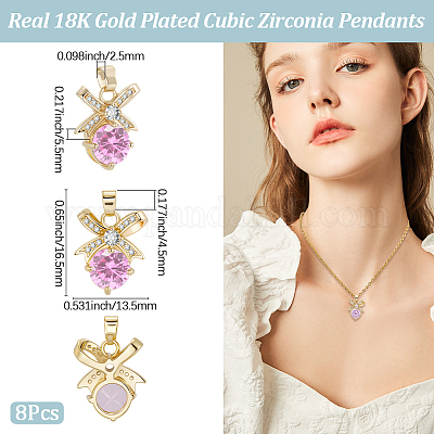 8шт латунные подвески с микропаве и кубическим цирконием FIND-BBC0004-28B-02-1